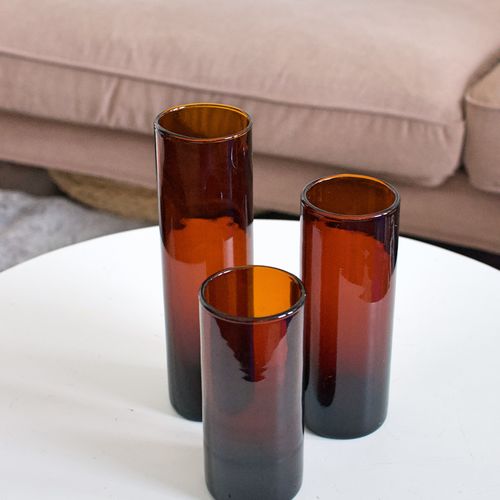 Sada troch sklenených váz