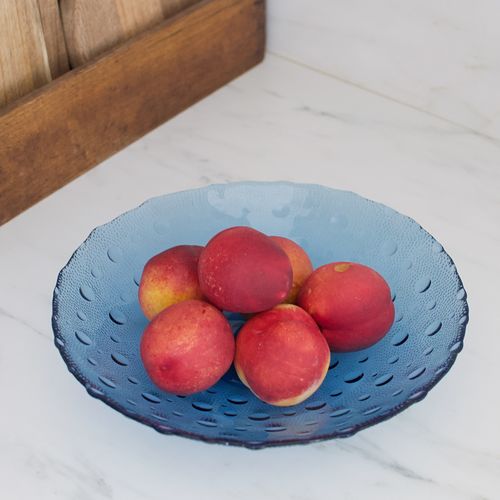 Sklenená modrá misa