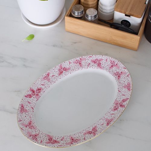 Oválny tanier s romantickým vzorom